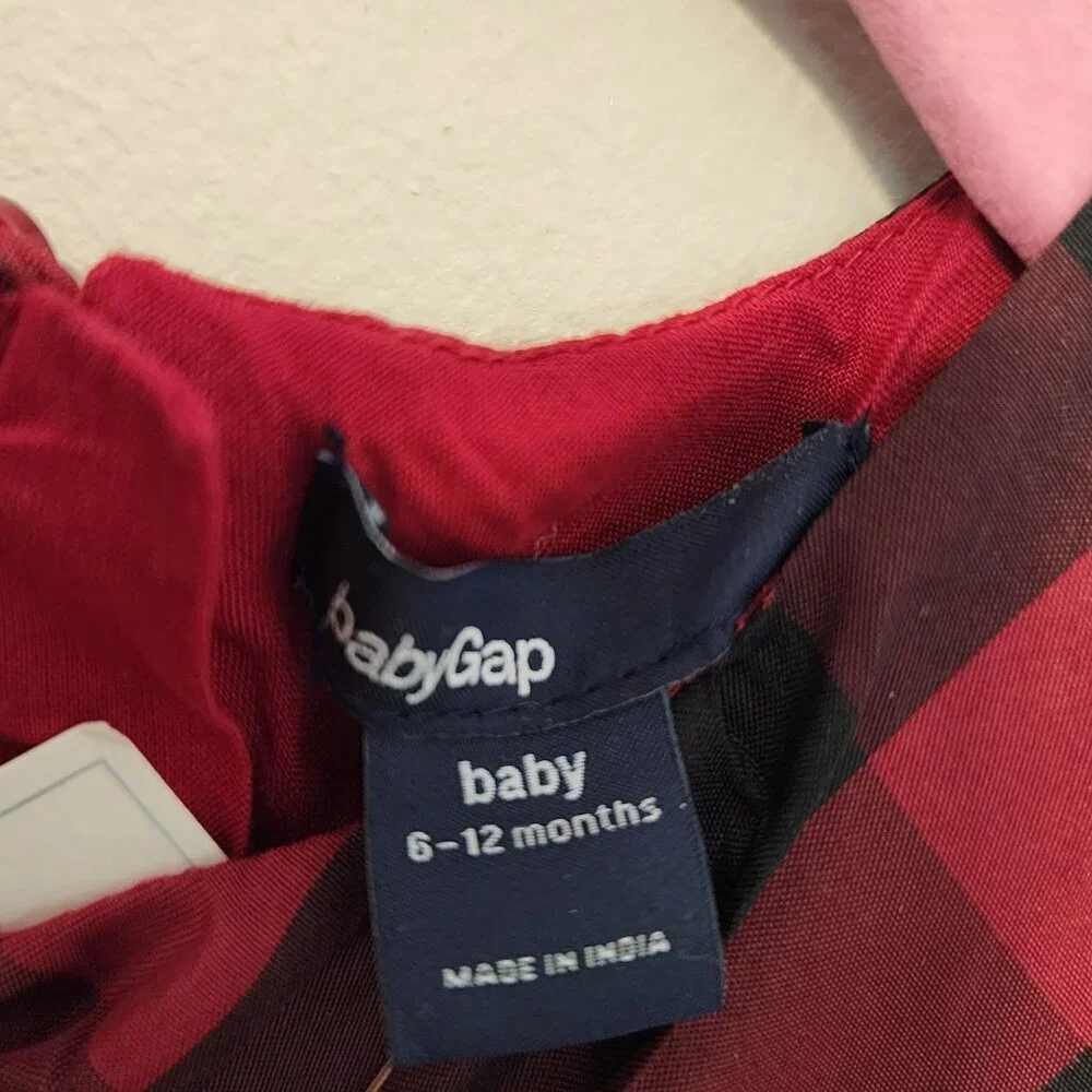 New Baby Gap holiday dress with bloomers sz 6-12 m red plaid Christmas